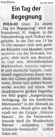 29.08.2002 az tag der begegnung2 Die Schmiede e.V.