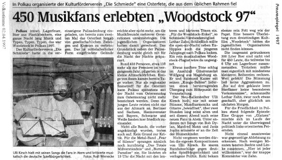 02.04.1997 vs 450 Besucher bei Woodstock Schmiede e.V.