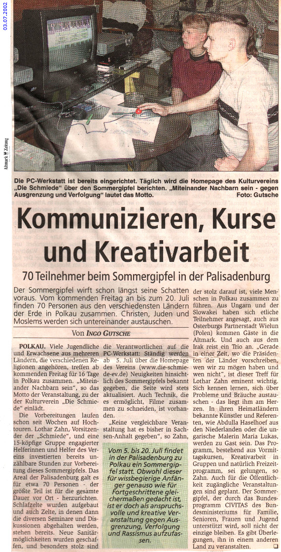 03.07.2002 az kurse kreativitaet Schmiede e.V.