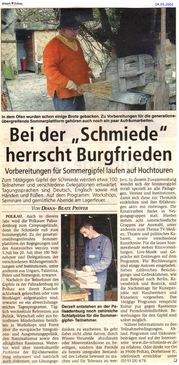 04.05.2002 az burgfrieden Die Schmiede e.V.