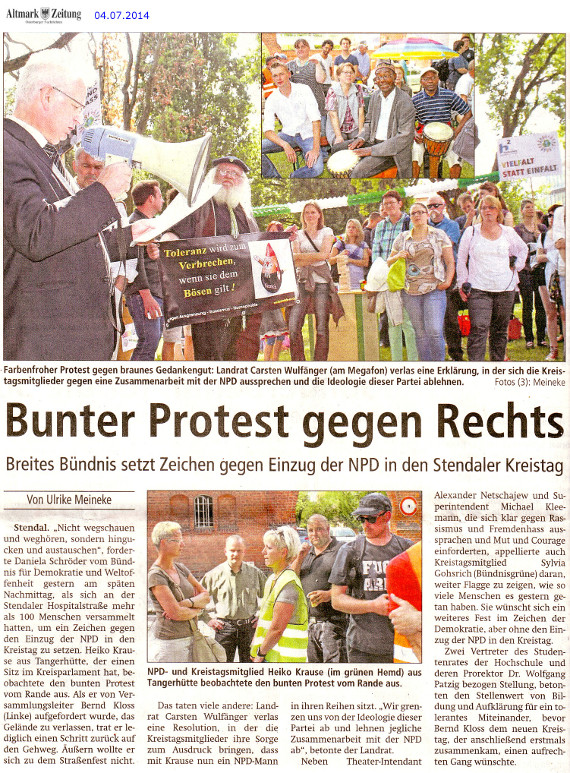 04.047.2014 az bunter protest gegen rechts Die Schmiede e.V.