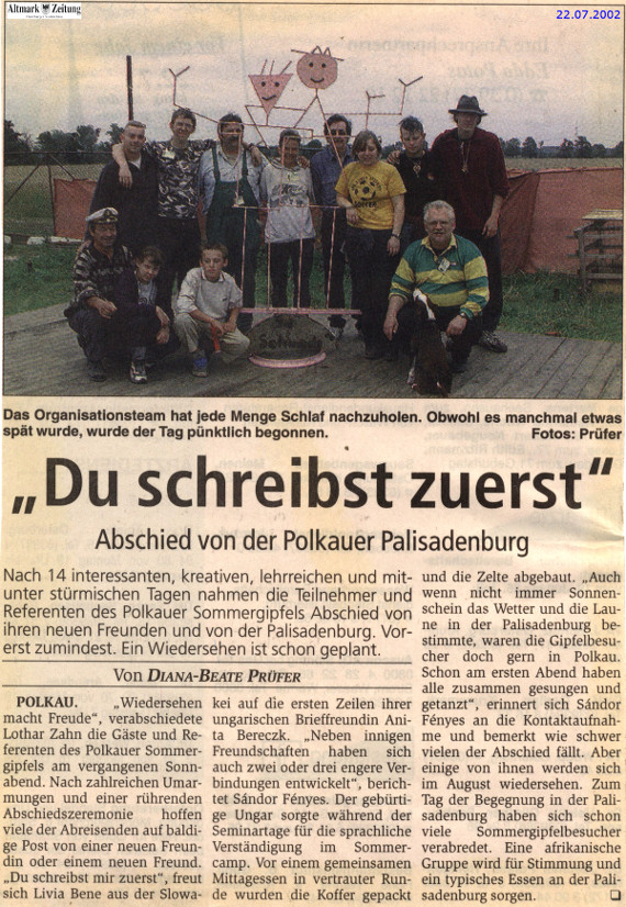22.07.2002 az sommergipfel Du schreibst zuerst Die Schmiede e.V.
