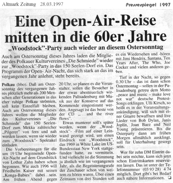 28.03.1997 az Open-Air-Reise in die 60er Schmiede e.V.