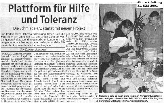 31.12.2001 amz Schmiede startet neues Projekt - Sommergipfel